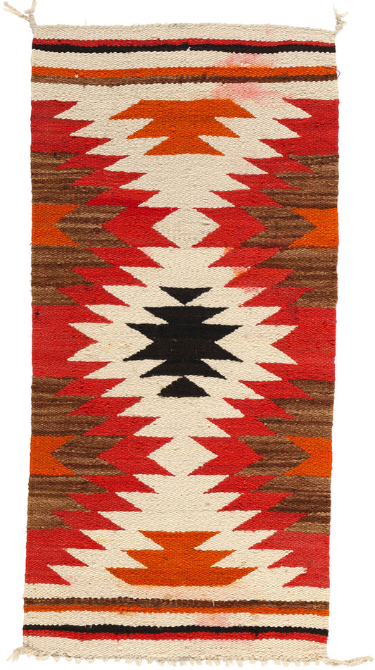 1 x 3 Vintage Ganado Navajo Rug 78802