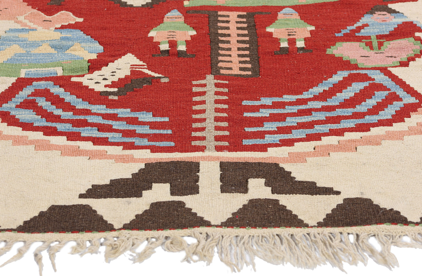 3 x 4 Vintage Turkish Noel Baba Kilim Rug 78974
