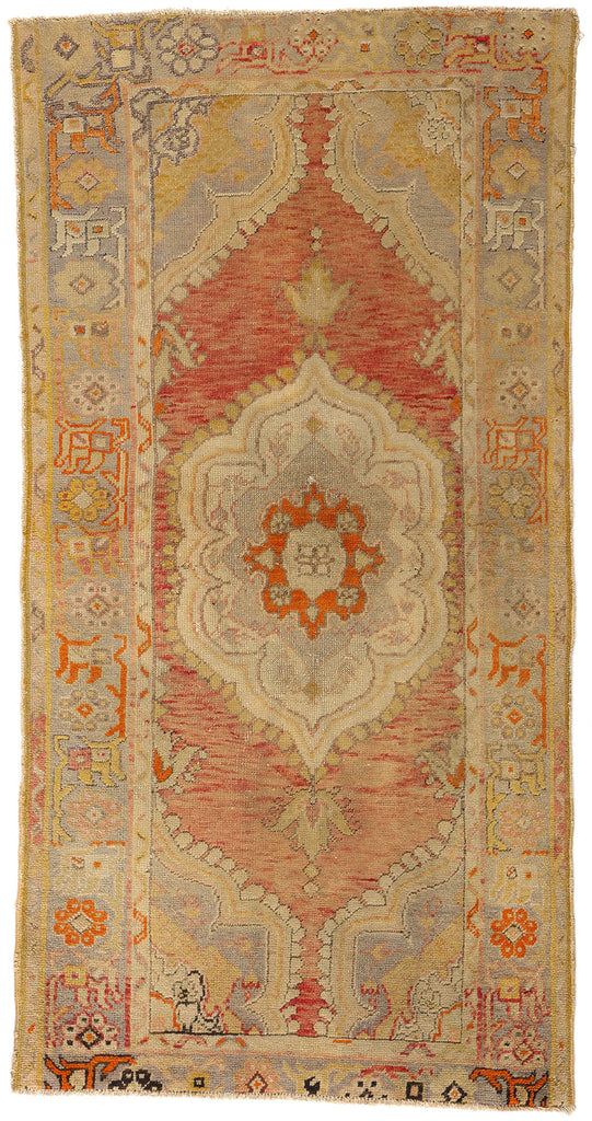 3 x 6 - Red Vintage Turkish Oushak Rug - 51084