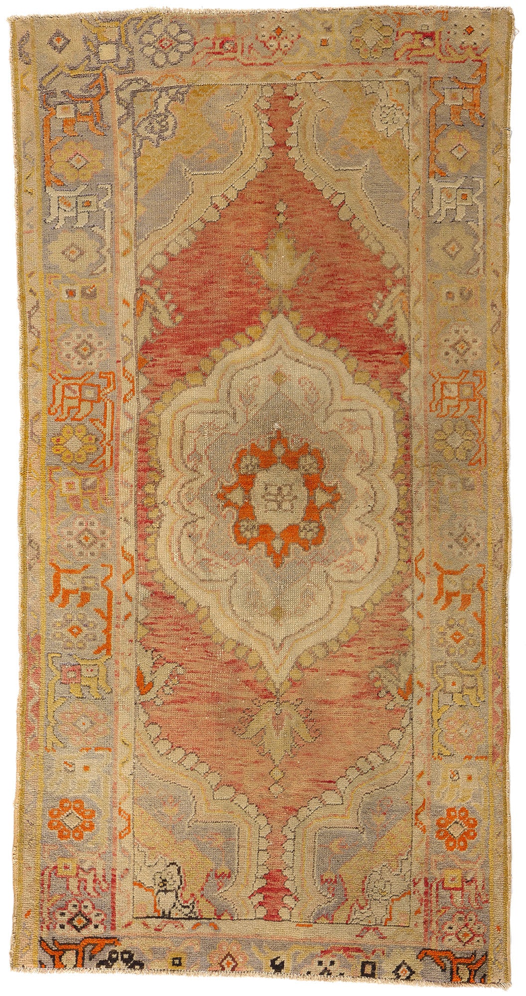3 x 6 - Red Vintage Turkish Oushak Rug - 51084