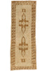 3 x 9 Earth-Tone Vintage Turkish Oushak Rug 50023