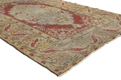 4 x 6 - Red Vintage Turkish Oushak Rug - 52081