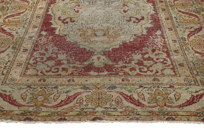 4 x 6 - Red Vintage Turkish Oushak Rug - 52081