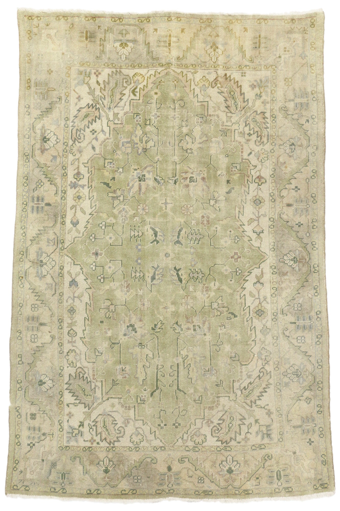 6 x 10 Vintage Turkish Oushak Rug 76863