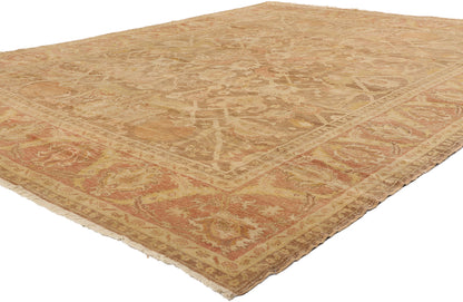9 x 12 - Brown Vintage Turkish Oushak Rug - 74064