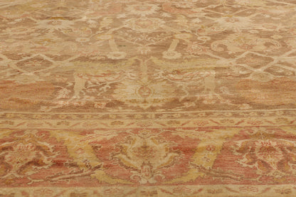 9 x 12 - Brown Vintage Turkish Oushak Rug - 74064