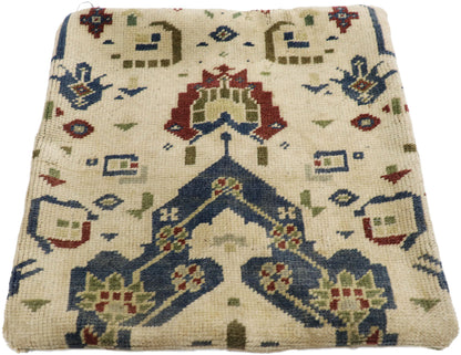 1 x 1 - Beige Vintage Turkish Pillow Rug - 53632