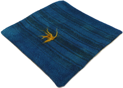 1 x 1 - Blue Vintage Turkish Pillow Rug - 53639