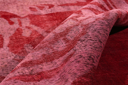 9 x 12 Red Vintage Overdyed Skull Rug 80458