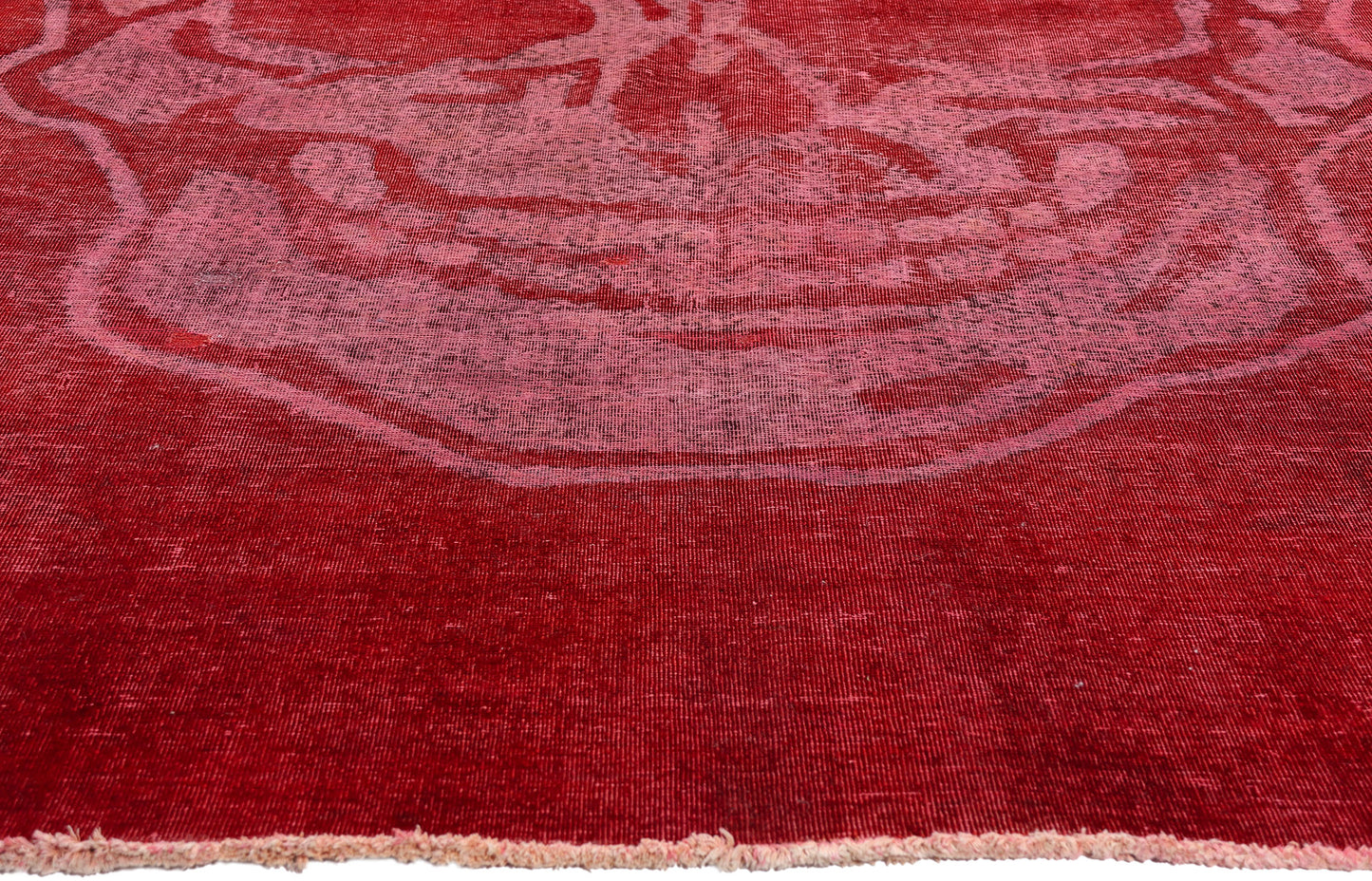 9 x 12 Red Vintage Overdyed Skull Rug 80458
