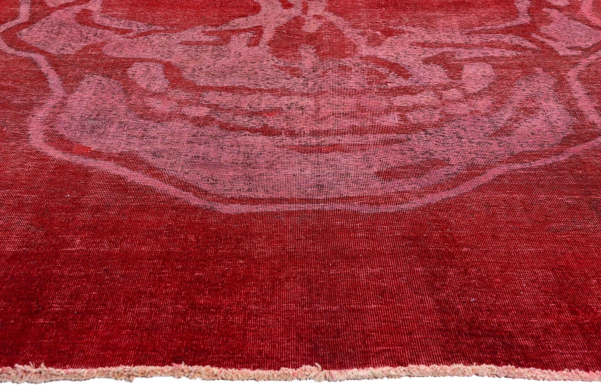 9 x 12 Red Vintage Overdyed Skull Rug 80458