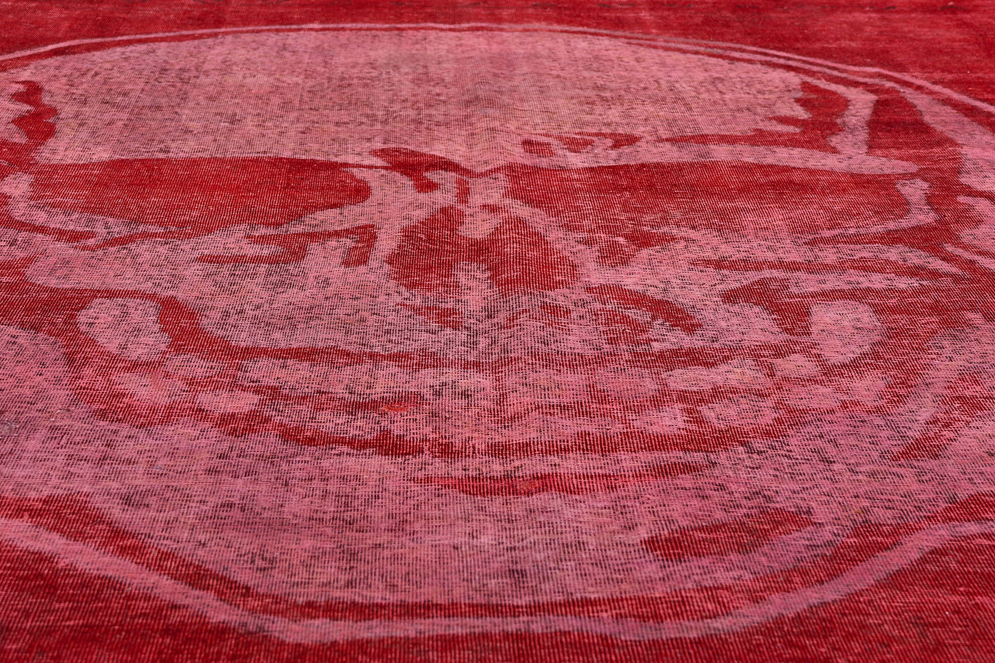 9 x 12 Red Vintage Overdyed Skull Rug 80458