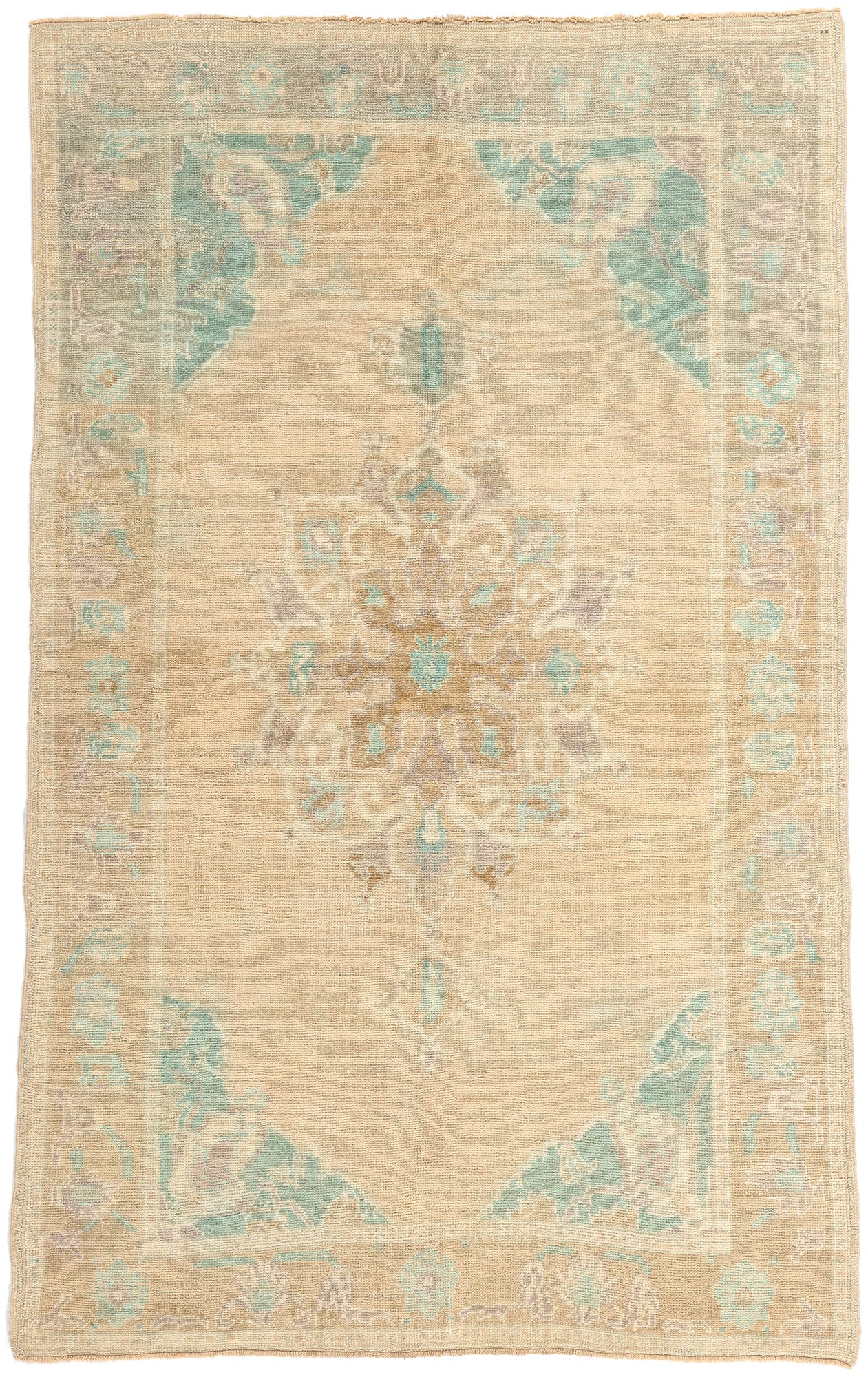 5 x 8 Vintage Pastel Turkish Oushak Rug 52957