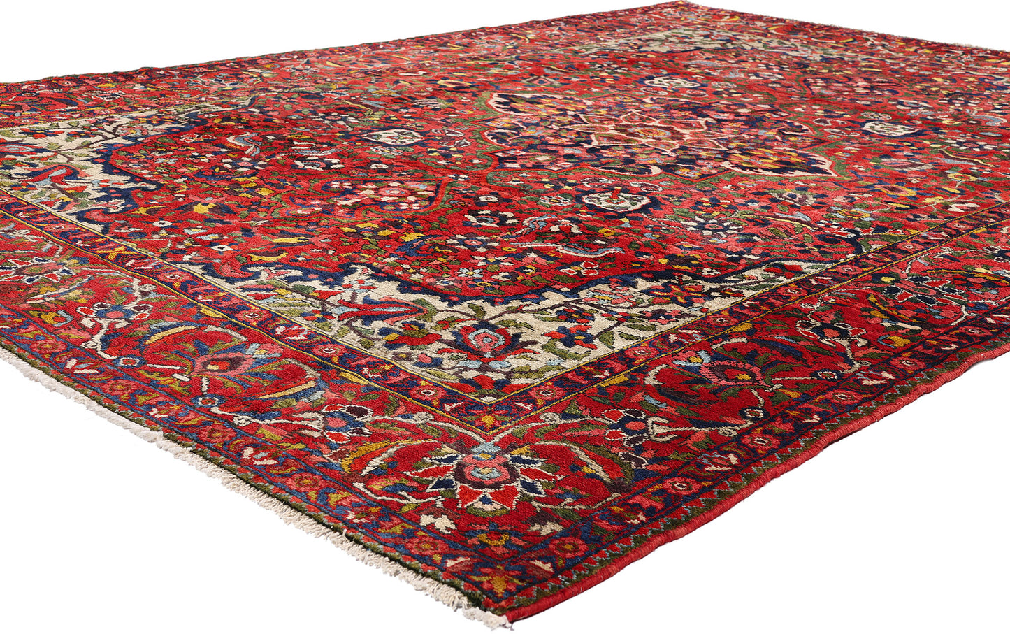 7 x 10 Red Vintage Persian Bakhtiari Rug 61503