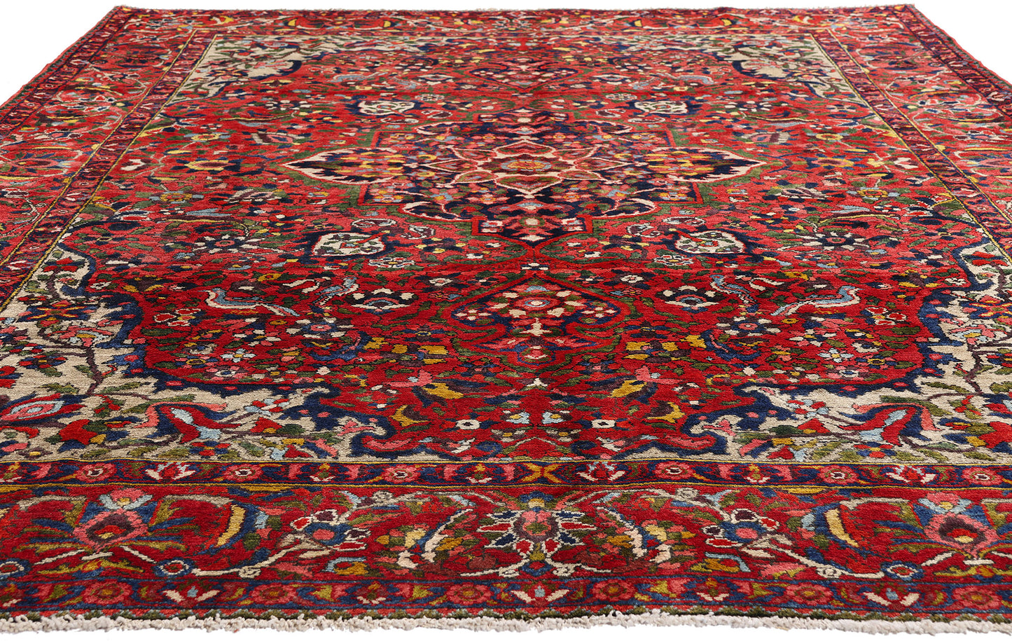 7 x 10 Red Vintage Persian Bakhtiari Rug 61503
