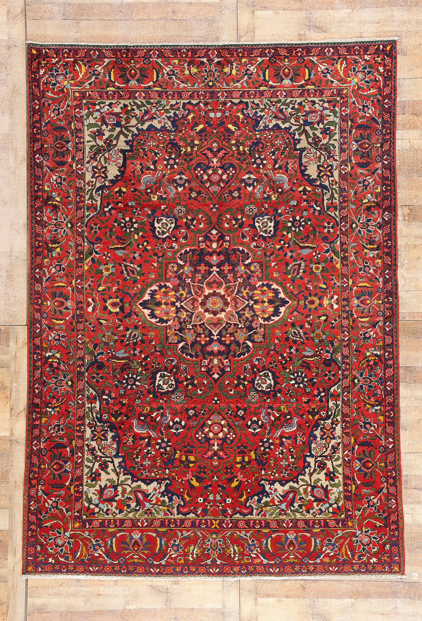 7 x 10 Red Vintage Persian Bakhtiari Rug 61503
