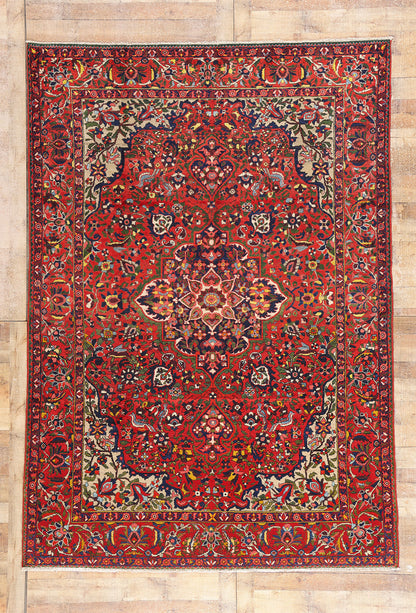 7 x 10 Red Vintage Persian Bakhtiari Rug 61503