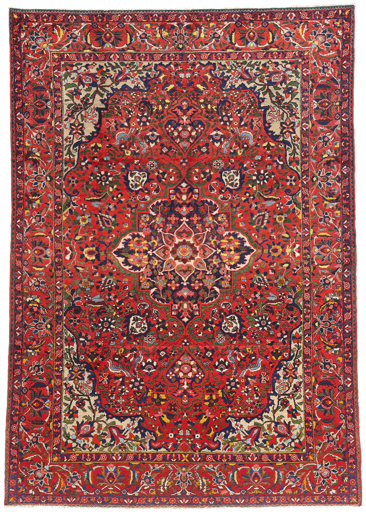 7 x 10 Red Vintage Persian Bakhtiari Rug 61503