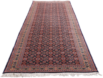 3 x 10 Navy Blue Vintage Persian Bijar Rug Runner 79316