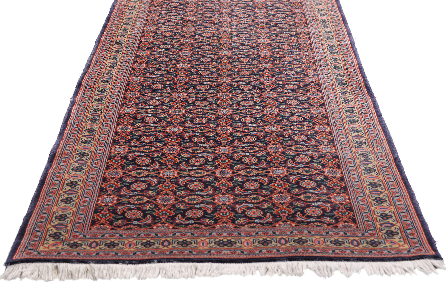 3 x 10 Navy Blue Vintage Persian Bijar Rug Runner 79316