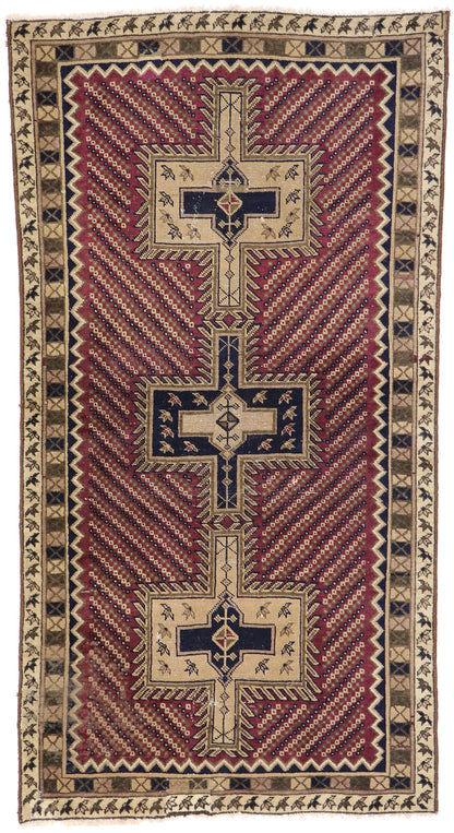 3 x 6 Vintage Persian Bijar Rug 78017