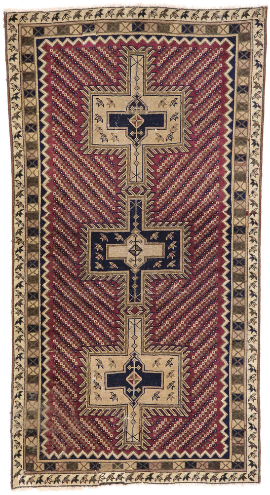 3 x 6 Vintage Persian Bijar Rug 78017