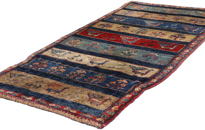 2 x 5 Navy Blue Vintage Persian Gabbeh Rug 79337