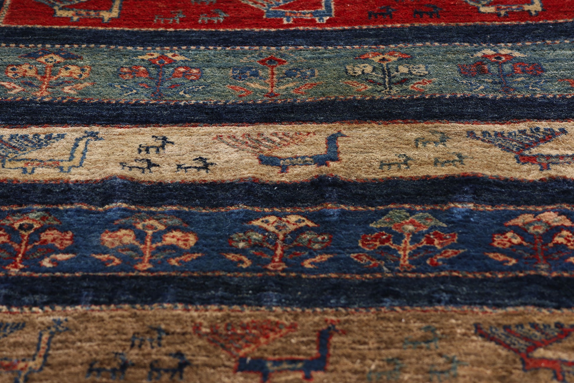 2 x 5 Navy Blue Vintage Persian Gabbeh Rug 79337