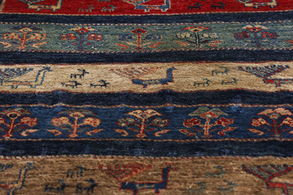 2 x 5 Navy Blue Vintage Persian Gabbeh Rug 79337