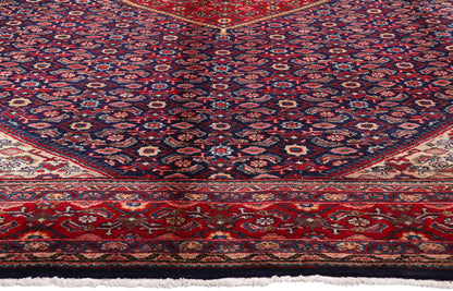 10 x 13 - Navy Blue Vintage Persian Hamadan Rug - 77149