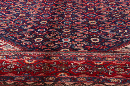 10 x 13 - Navy Blue Vintage Persian Hamadan Rug - 77149