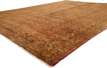 10 x 13 - Brown Vintage Persian Hamadan Rug - 75776