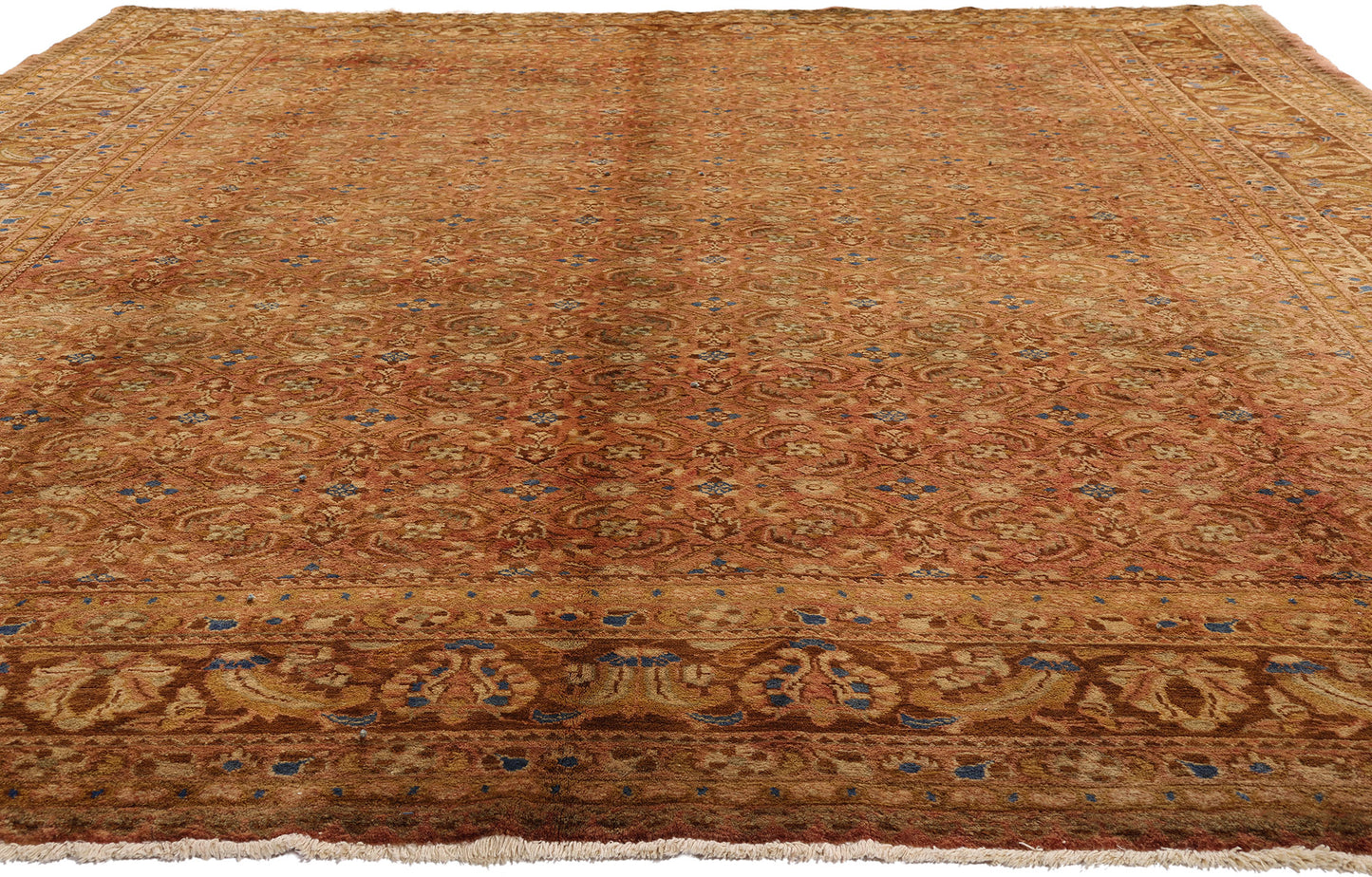 10 x 13 - Brown Vintage Persian Hamadan Rug - 75776