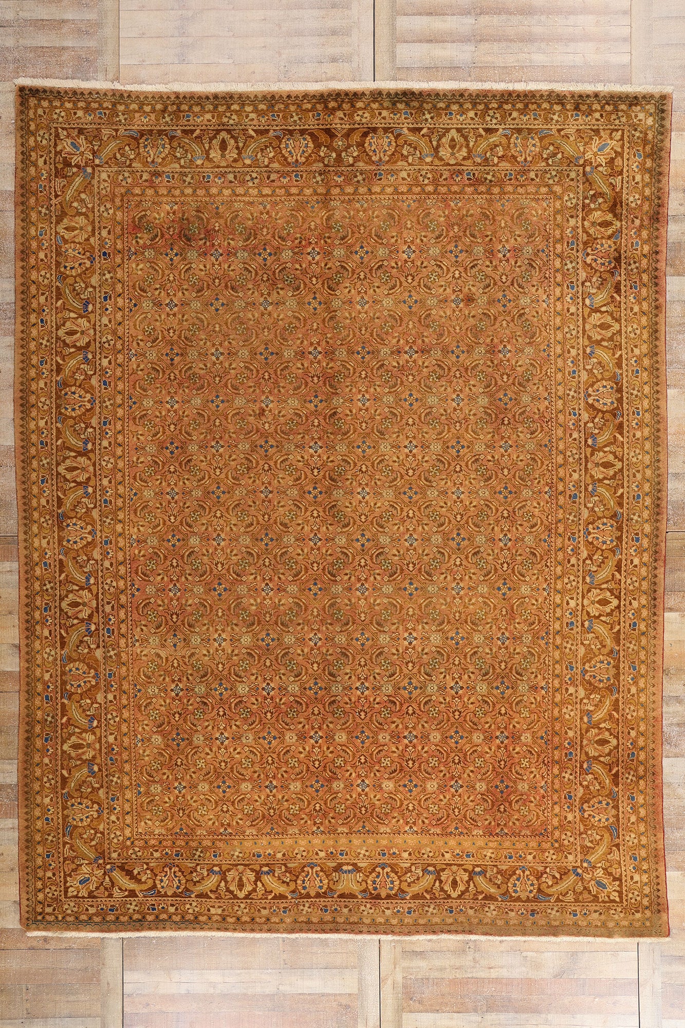 10 x 13 - Brown Vintage Persian Hamadan Rug - 75776