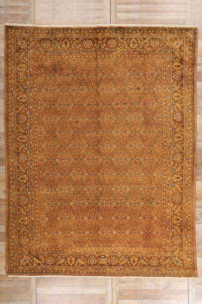 10 x 13 - Brown Vintage Persian Hamadan Rug - 75776