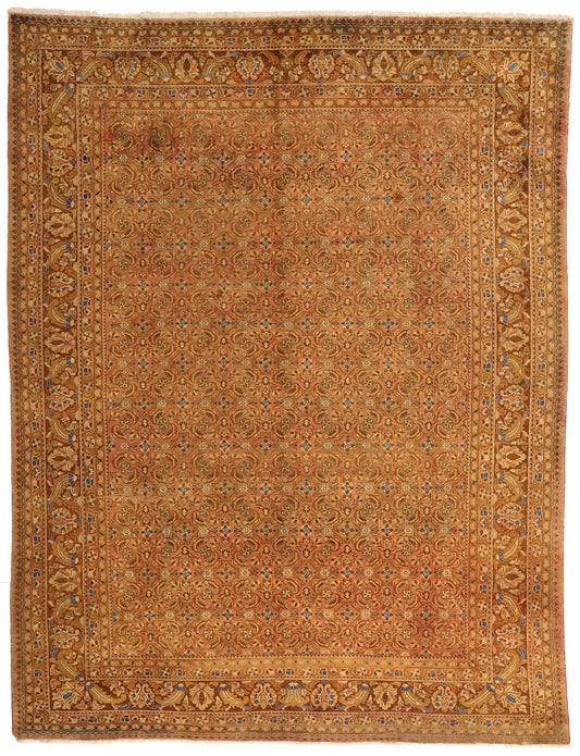 10 x 13 - Brown Vintage Persian Hamadan Rug - 75776