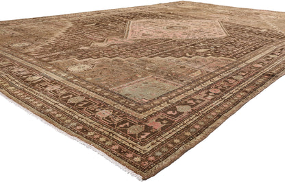 10 x 15 Brown Vintage Persian Malayer Hamadan Rug 61401