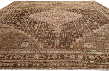 10 x 15 Brown Vintage Persian Malayer Hamadan Rug 61401