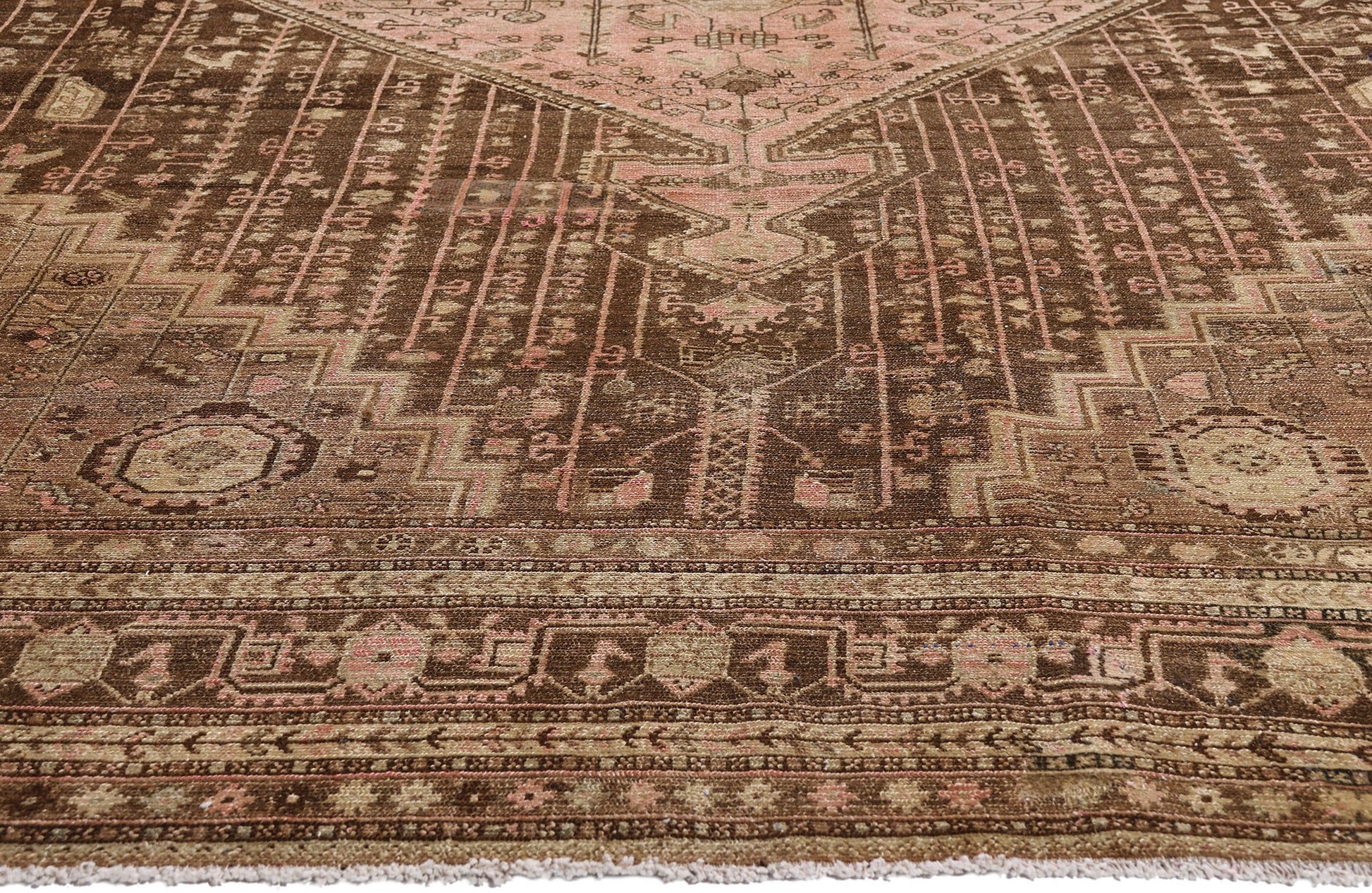 10 x 15 Brown Vintage Persian Malayer Hamadan Rug 61401