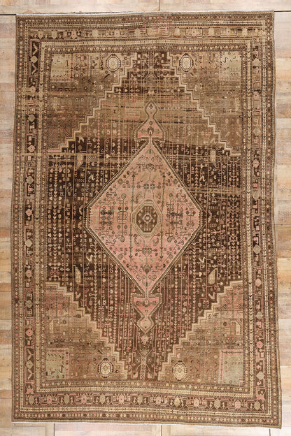 10 x 15 Brown Vintage Persian Malayer Hamadan Rug 61401