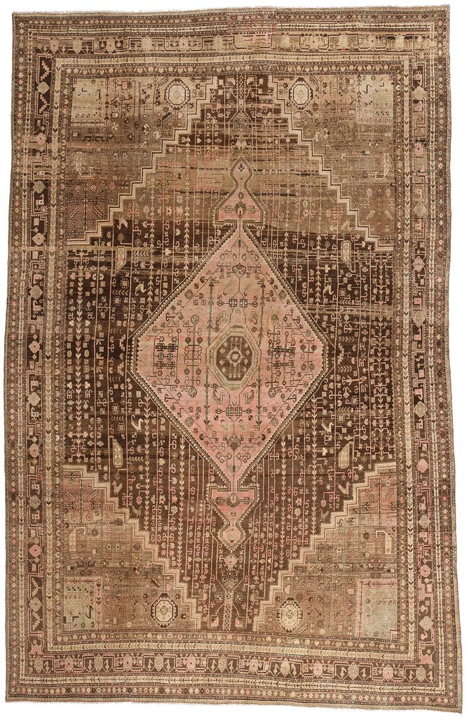 10 x 15 Brown Vintage Persian Malayer Hamadan Rug 61401