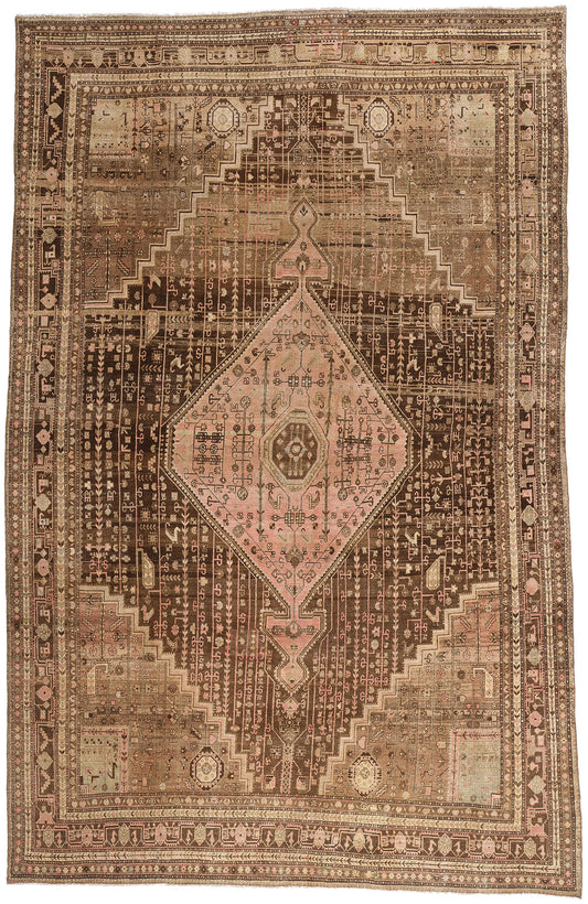 10 x 15 Brown Vintage Persian Malayer Hamadan Rug 61401