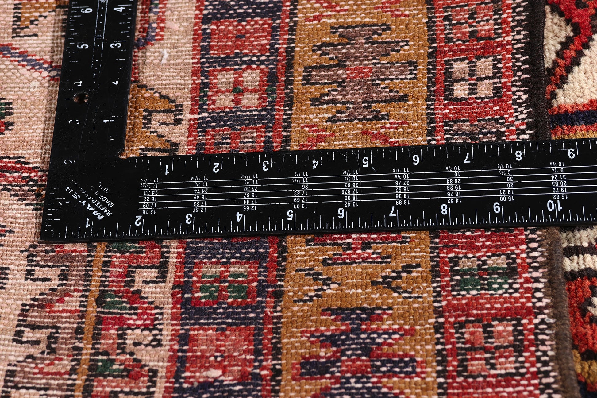 3 x 11 Ivory Vintage Persian Heriz Rug 61491