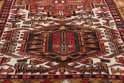 3 x 11 Ivory Vintage Persian Heriz Rug 61491