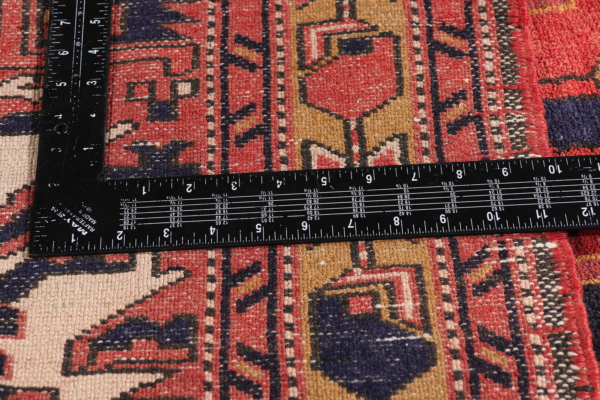 4 x 11 Red Vintage Persian Heriz Rug 61501