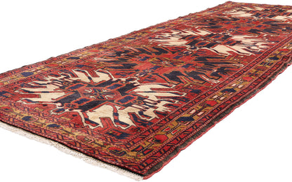 4 x 11 Red Vintage Persian Heriz Rug 61501