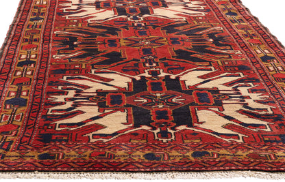 4 x 11 Red Vintage Persian Heriz Rug 61501