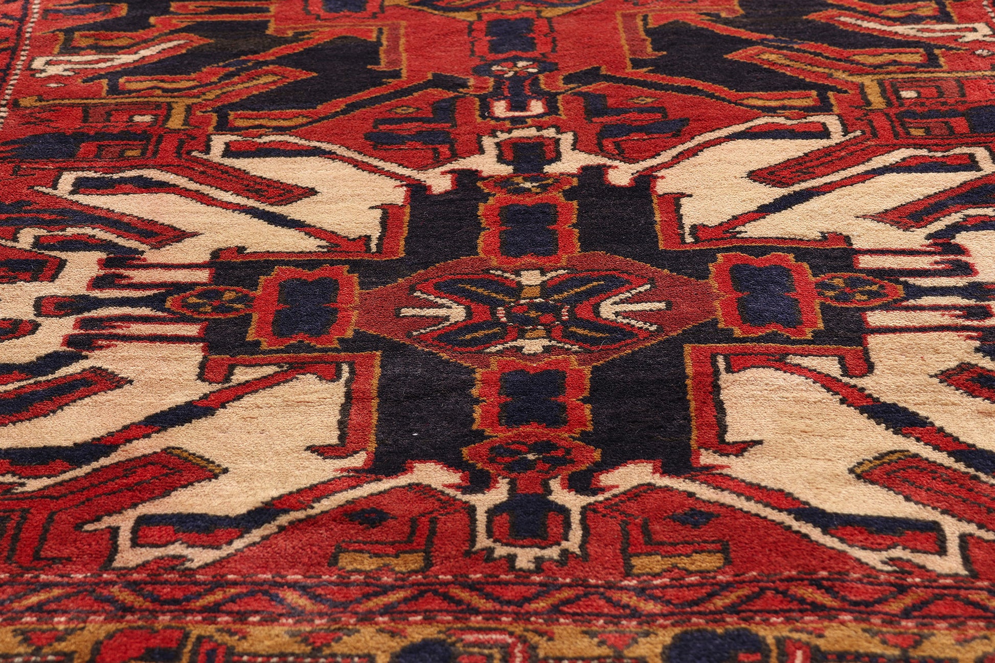 4 x 11 Red Vintage Persian Heriz Rug 61501
