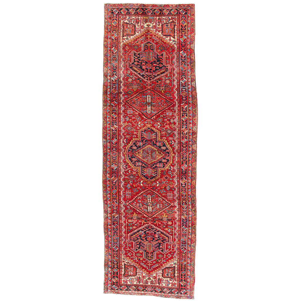 4 x 14 Red Vintage Persian Heriz Rug Runner 61507