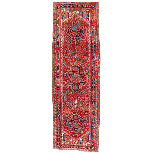 4 x 14 Red Vintage Persian Heriz Rug Runner 61507